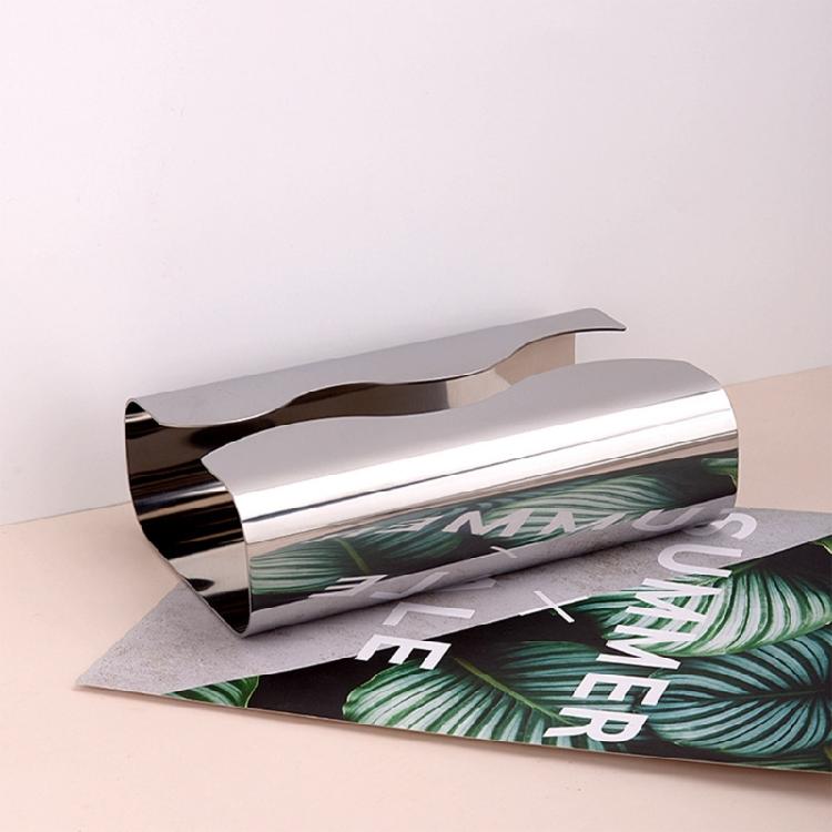 Elegant Curved Stainless Steel Tissue Box Simple Nordic Style Durable Surfaces Easy Refill Paper Holders Home Decors