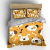 Cute Dog Pattern Three-Piece Set Bedding Set with 1 Duvet Cover 2 Pillowcases Single Double King Queen, Gift