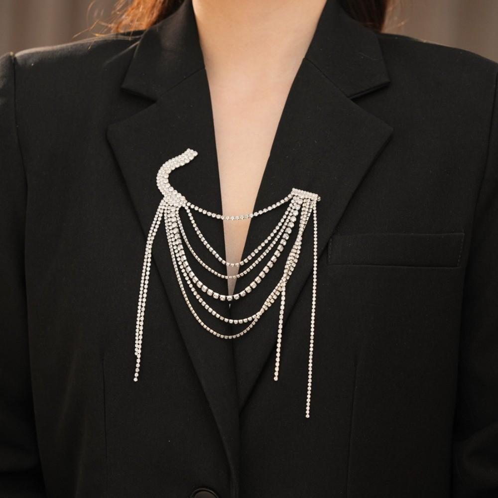 Chaîne à pampilles Broche de col de costume Épaulettes Frange Marquage d'épaule Flash d'épaule Unique Cadeau Unisexe