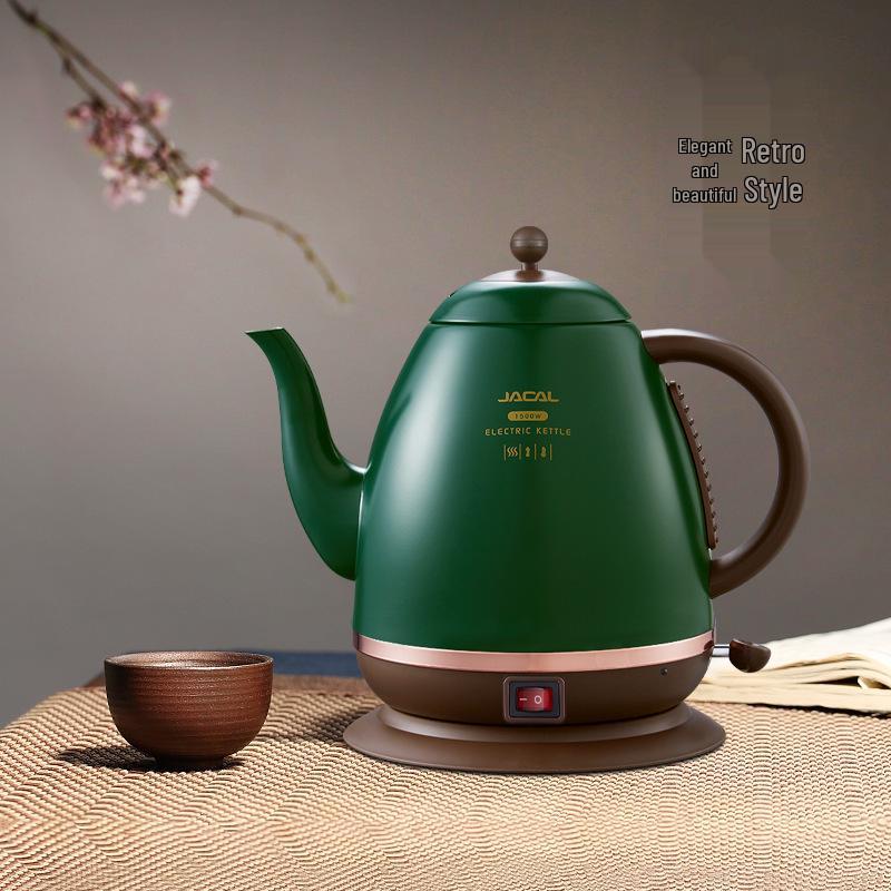 Jigao GL-301 Retro Electric Kettle with Long Spout & Automatic Temperature Control for Tea Brewing