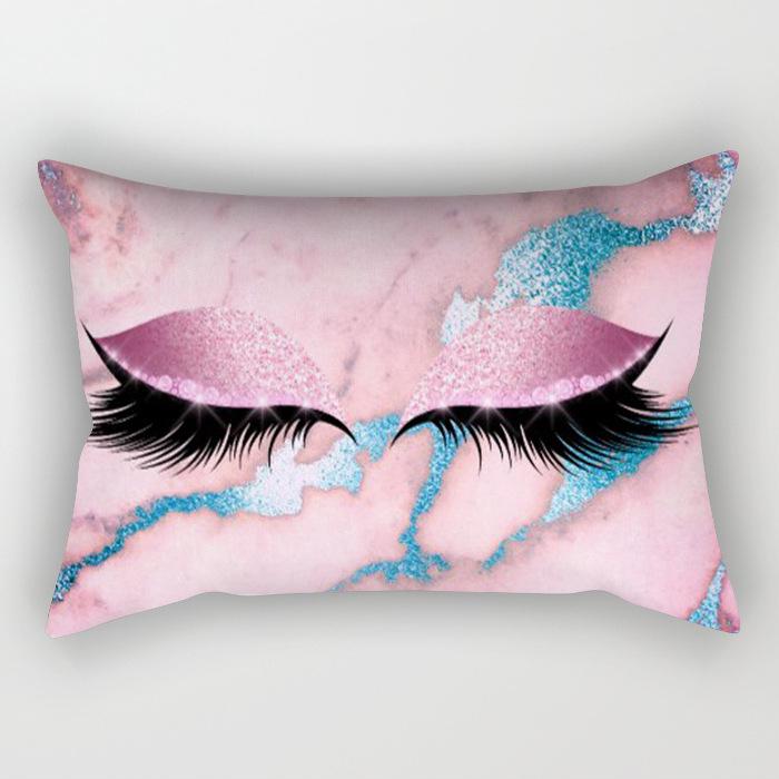 Eyelash Pillow Case European and American Fashion Sleep Waist Pillow Case Living Room Sofa Cushion Pillow Core