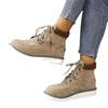 Autumn new British lace-up flat-bottomed large-size short boots women's retro suede tooling boots