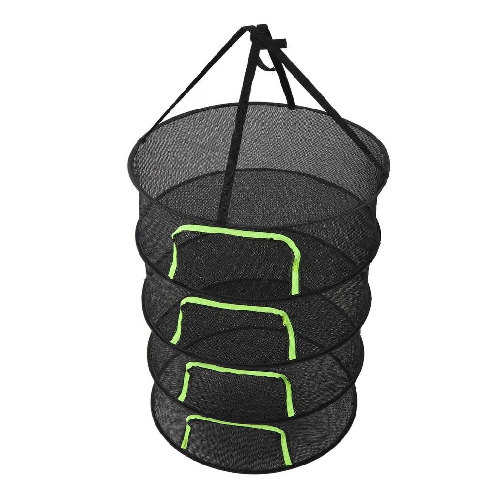 Foldable Plant Drying Net Multilayer Zipper Closure Design 60cm Diameter Herb Buds Dry Net with Storage Bag