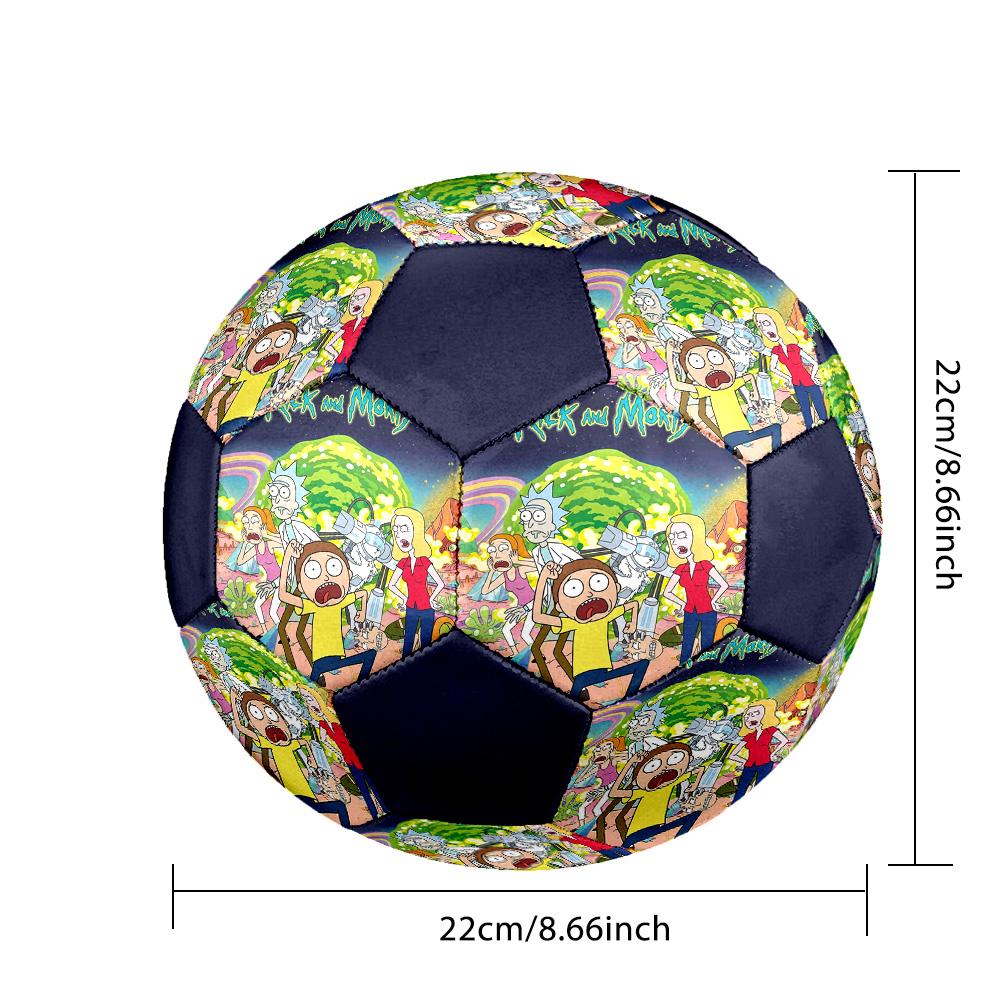 Morty Rick Indoor Soccer Ball Colorful All Ages Size 5 Machine Stitched PVC Competition Ready Durable High-Bounce