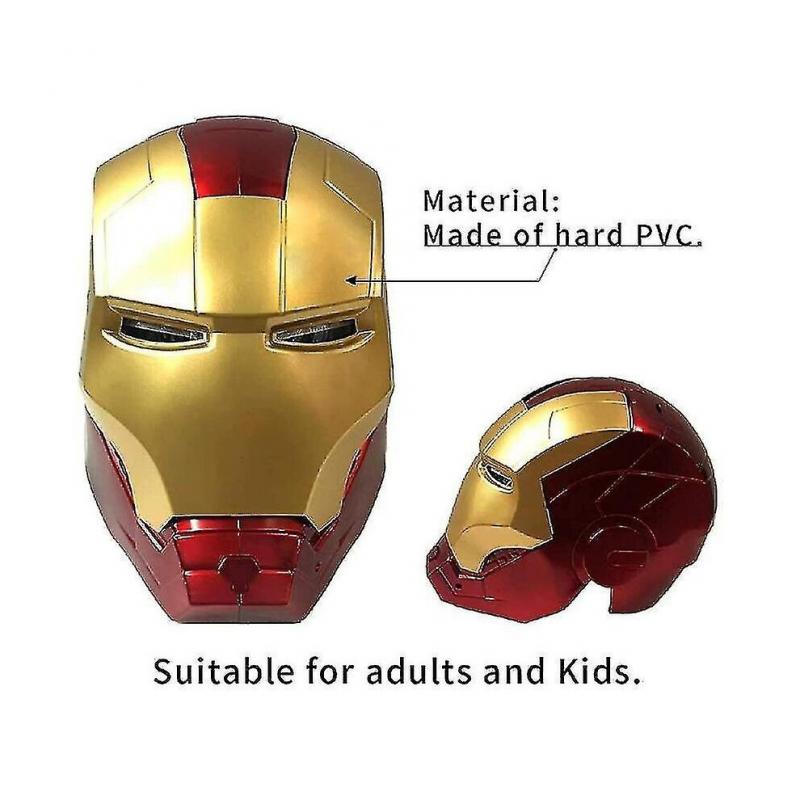 Avengers 1:1 Iron Man Electric Helmet Cosplay Mask - 3D PVC LED Luminous Mask for Kids & Adults, Perfect Party Costume