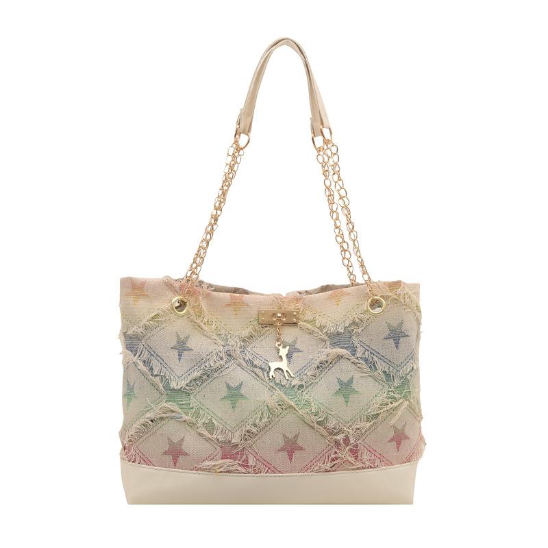 Denim bag women's new 2025 fashion niche design shoulder underarm bag versatile chain crossbody bucket bag