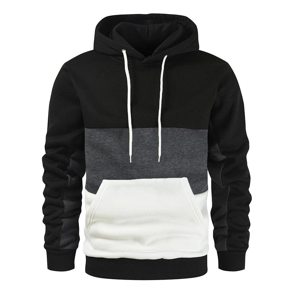 Men's Color Block Hooded Sweatshirt - Warm Autumn/Winter Fashion Jacket