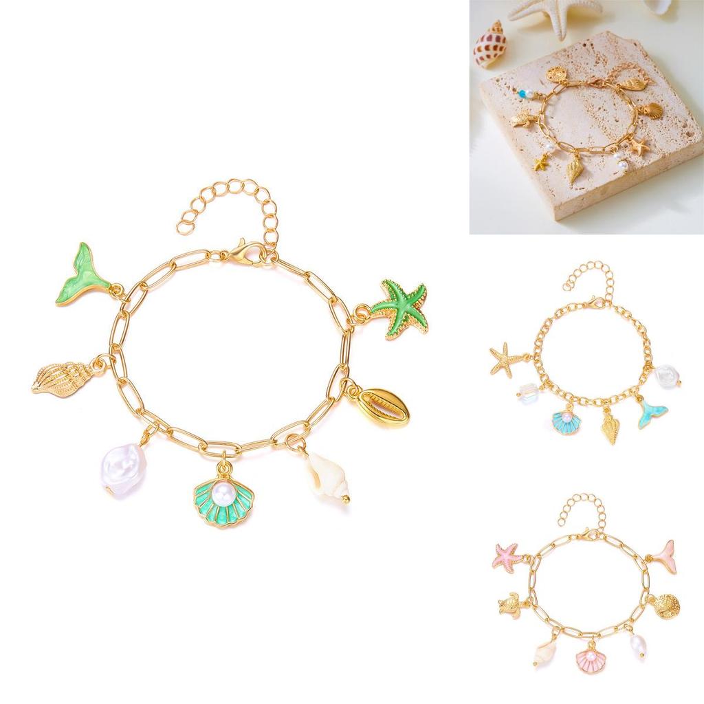 Seashell Beach Bracelet With Alloy Electroplate For Womens Casual Wear
