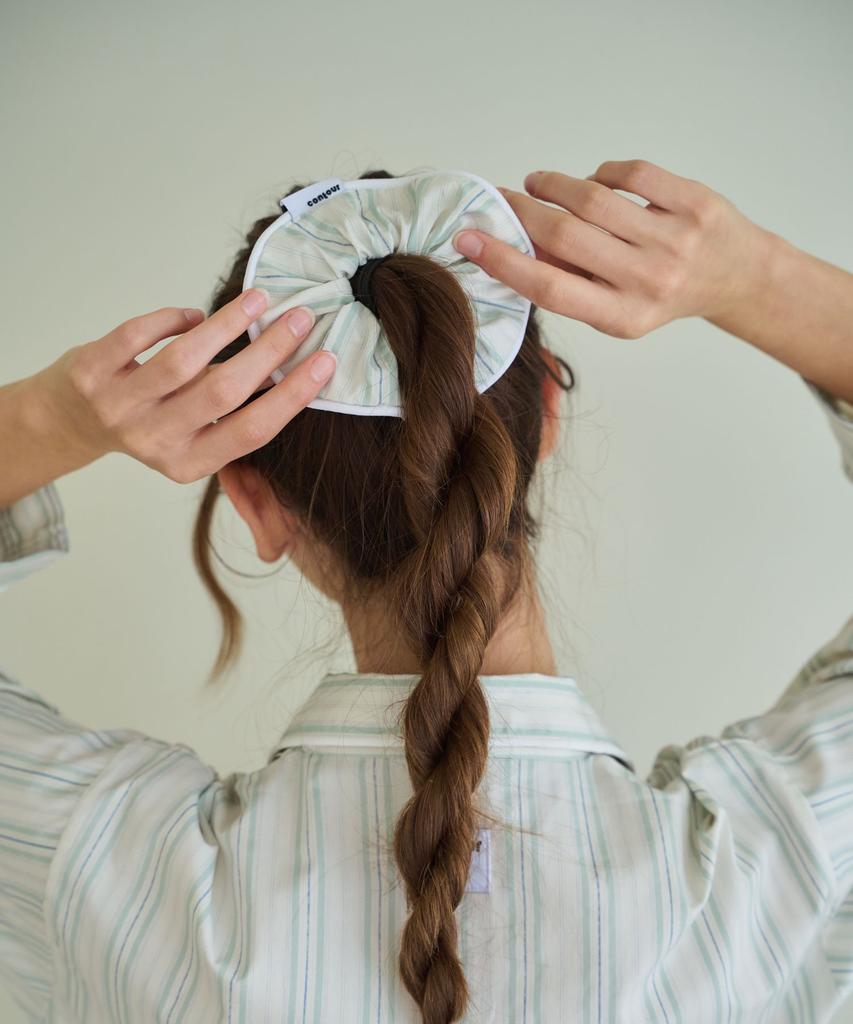 Contoursong Mint Piping Hair Scrunchie
