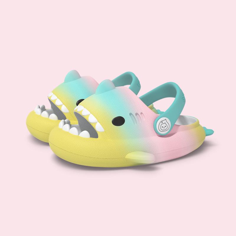 Colorful Rainbow Straps Cartoon Clogs for Kids - Cute Outdoor Sandals for Boys & Girls