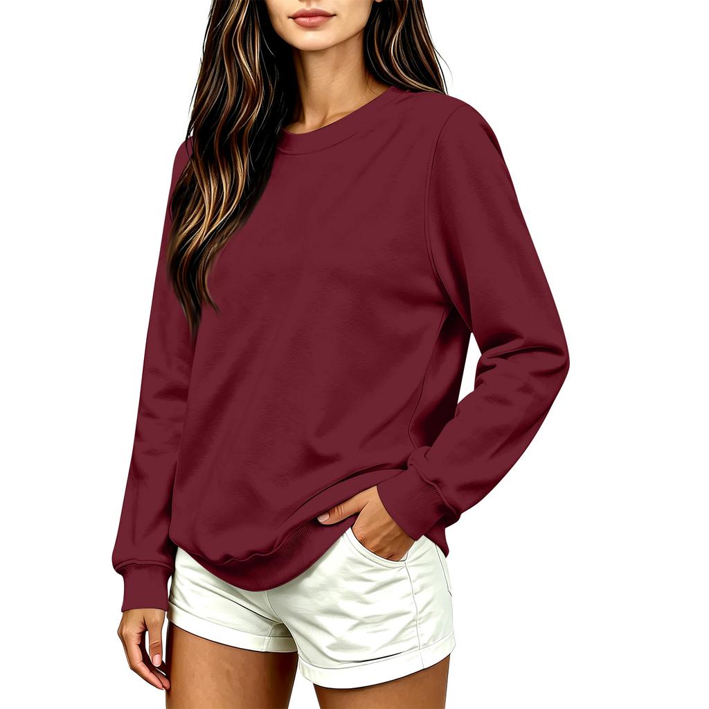 Damenmode Lässiger Langarm Bedruckter Rundhals-Sweatshirt