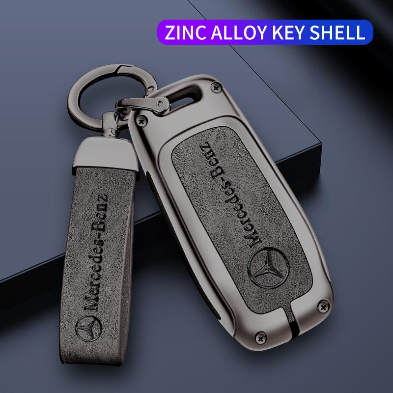Alloy Zinc Car Key Case Cover Protector Shell For Mercedes Benz A C E S G Class GLC CLE CLA GLB GLS W177 W205 W213 W222 X167 AMG QO1