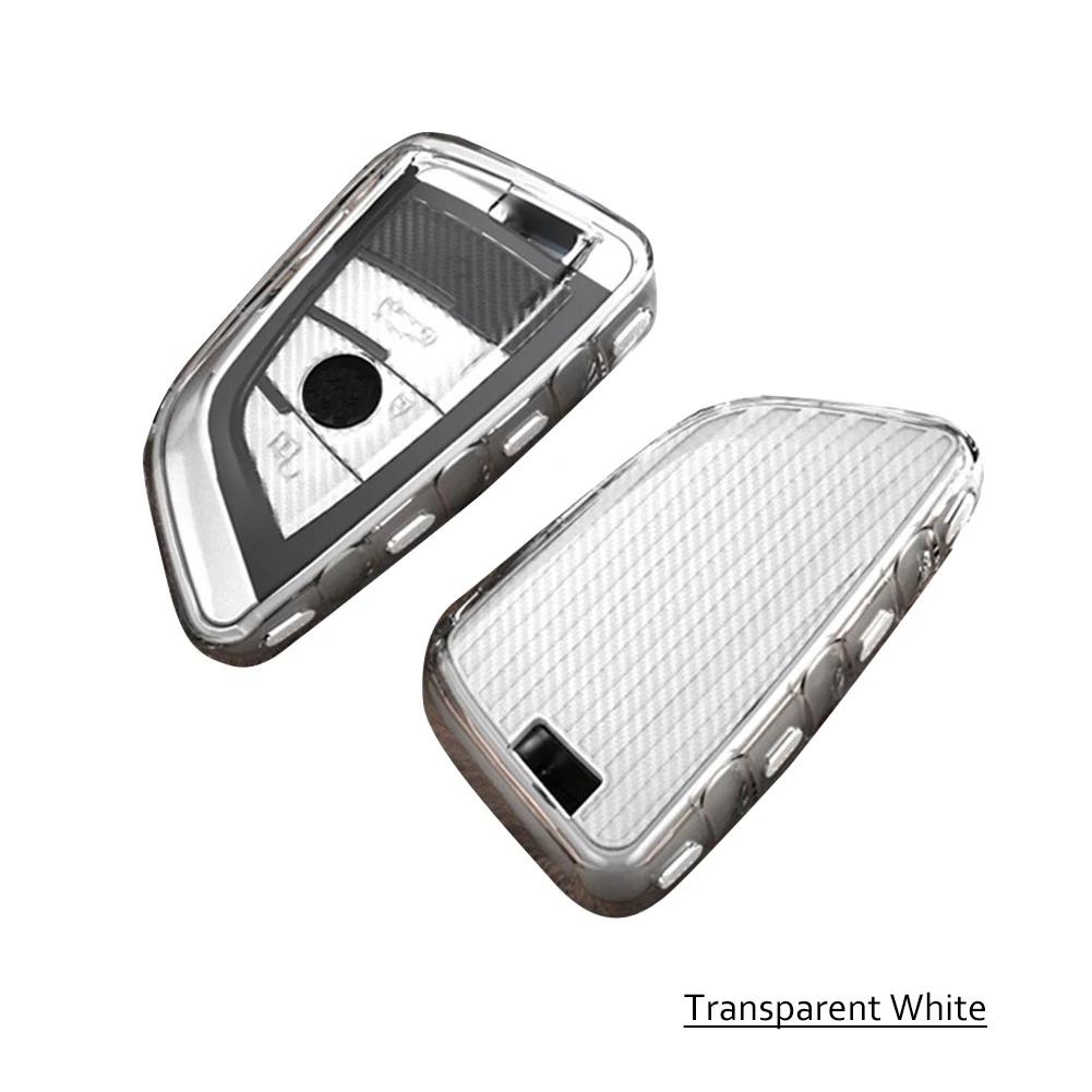 TPU Transparent Car Key Case Cover Holder Shell Fob Remote Key Protector Bag For BMW F20 G20 G30 X1 G05 X6 X7 Car Accessories