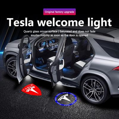 LED Car Door Welcome Light Projector Ghost Shadow Lamp Accessories For Model 3 Model S Model Y Model X