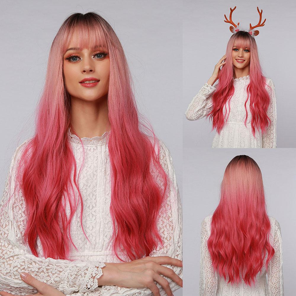 Damen-Perücke Lang & Wellig – Bunt, Ca. 70 Cm, Für Cosplay, Fasching & Täglichen Style