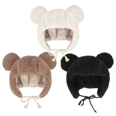 Hiver Chaud Mignon Ours Poggle Hiver Chaud Chapeau en Fourrure Châtaigne