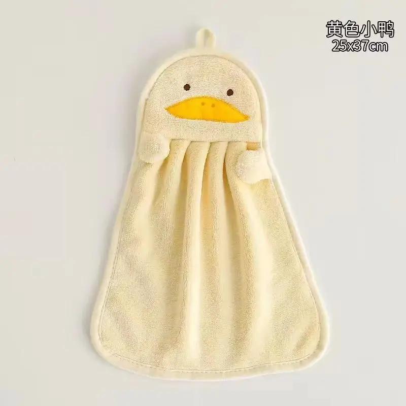 Hand Towel Cute Duck Hanging Towel Kitchen Bathroom Goose Bath Ball Soft Absorbent Microfiber Towels Bathrobe Home Textile