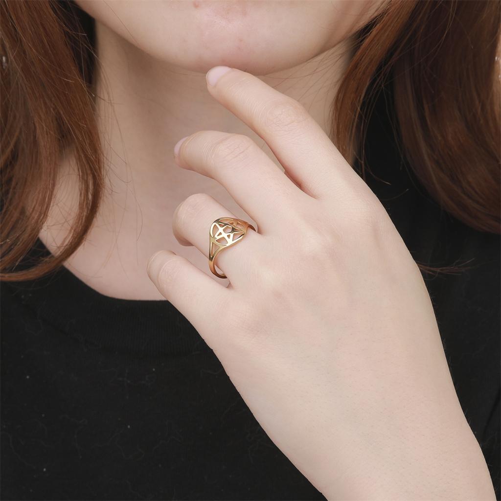  Minimalism Pentagram Rings for Women Stainless Steel Judaism Star of David Ring Amulet Jewelry Anniversary Gift