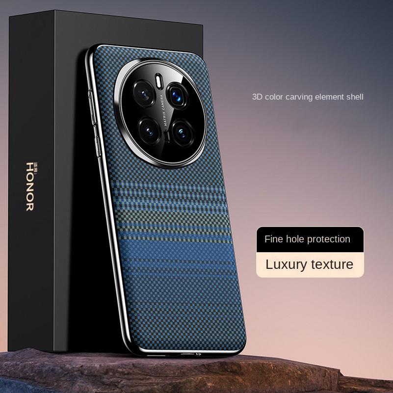 

3D Color Carving Plain Leather Skin-friendly Soft Edge Case For Honor Magic 7 Pro magic7 Camera protection Cover HONOR Magic7 Pro