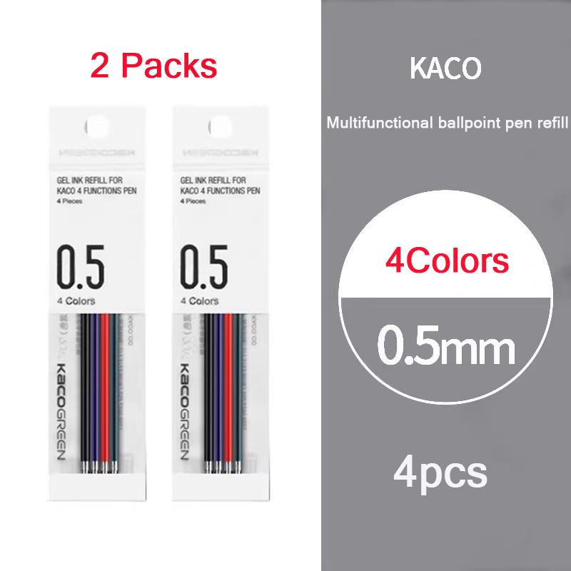 Kaco Easy 3-in-1 Gel Ink Pen,multifunction 0.5mm Mechanical Pencil&ballpoint Canets Smooth Writing School Replace Refill 4colors