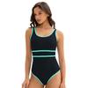 New color-blocked sports triangle one-piece swimsuit for women, European and American sexy sleeveless fashion beach swimsuit
