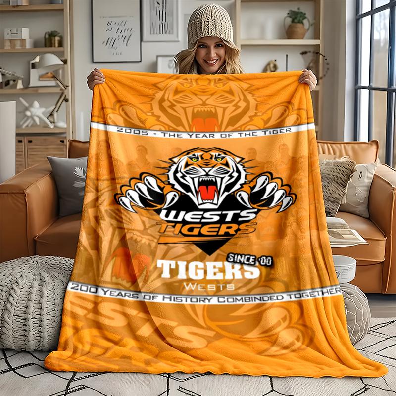 Wests Tigers Ultra Soft Flannel Throw Blanket Warm Cozy Blanket for Bed Couch or outdoor best gift