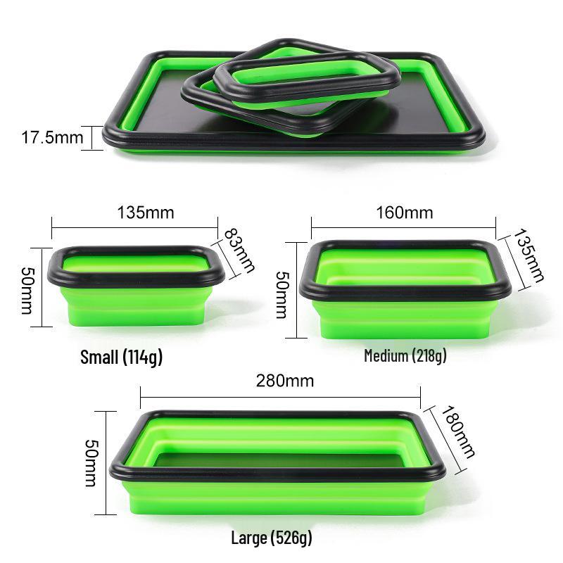 Silicone Magnetic Wrench & Screw Tool Tray - Foldable Storage Box