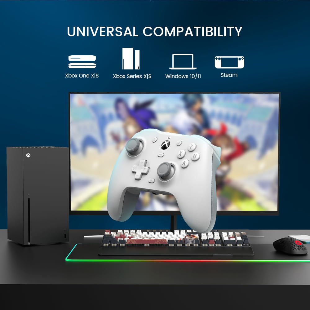 GameSir G7 HE Wired Game Controller for Xbox Series Xbox and Windows PC Controller Gamepad with Hall Effect Sticks XS, One, 10/11, (White)