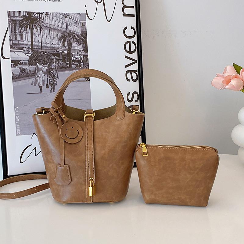 Vintage Fashionable Shoulder Bag Women s New 2023 Autumn And Winter Bucket Bag хаки