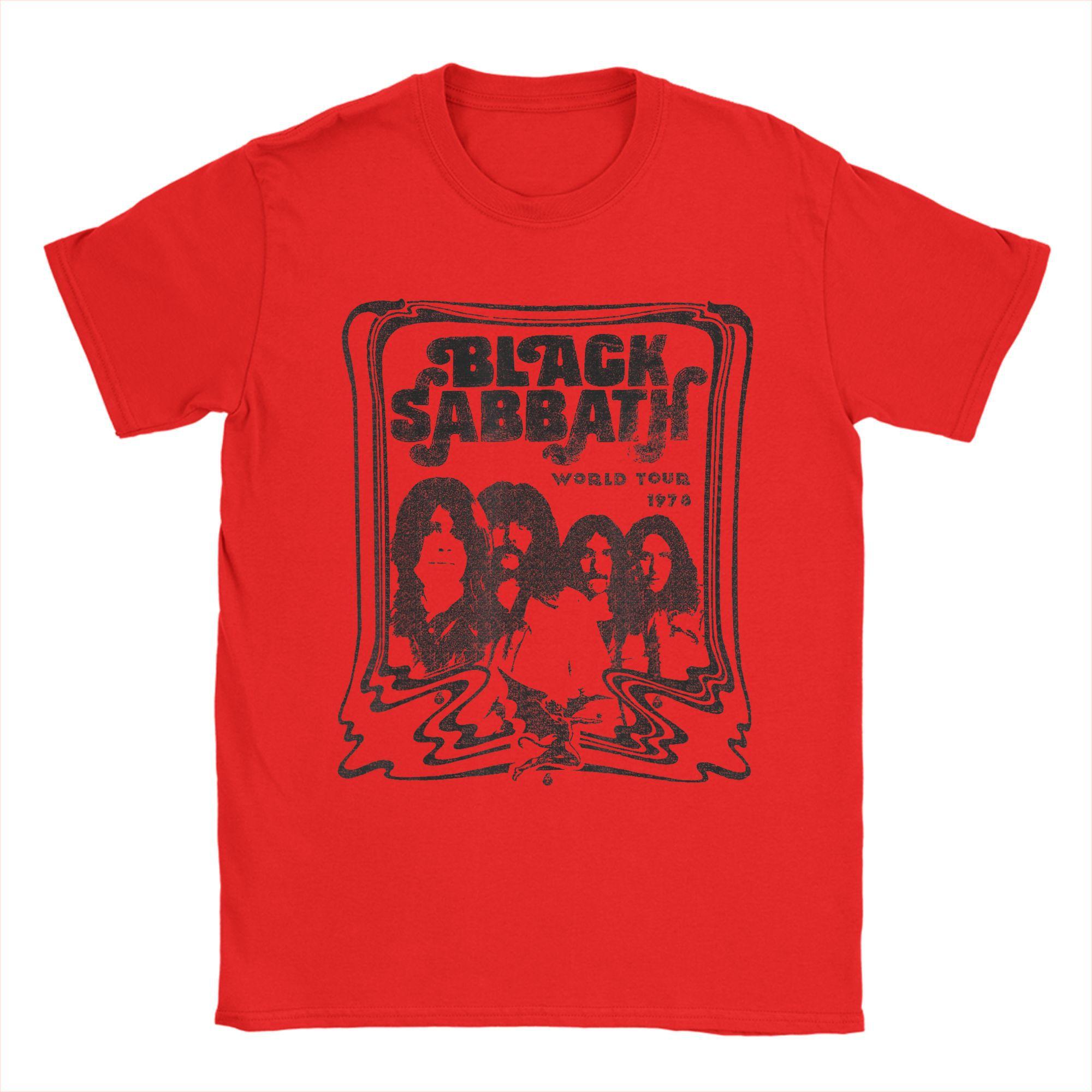 

Футболка Харадзюку Black Sabbath Эскиз Группа 100% Хлопковые Футболки Хип-хоп Футболка для Пары Лето Y2K Свободные Топы с Коротким Рукавом S