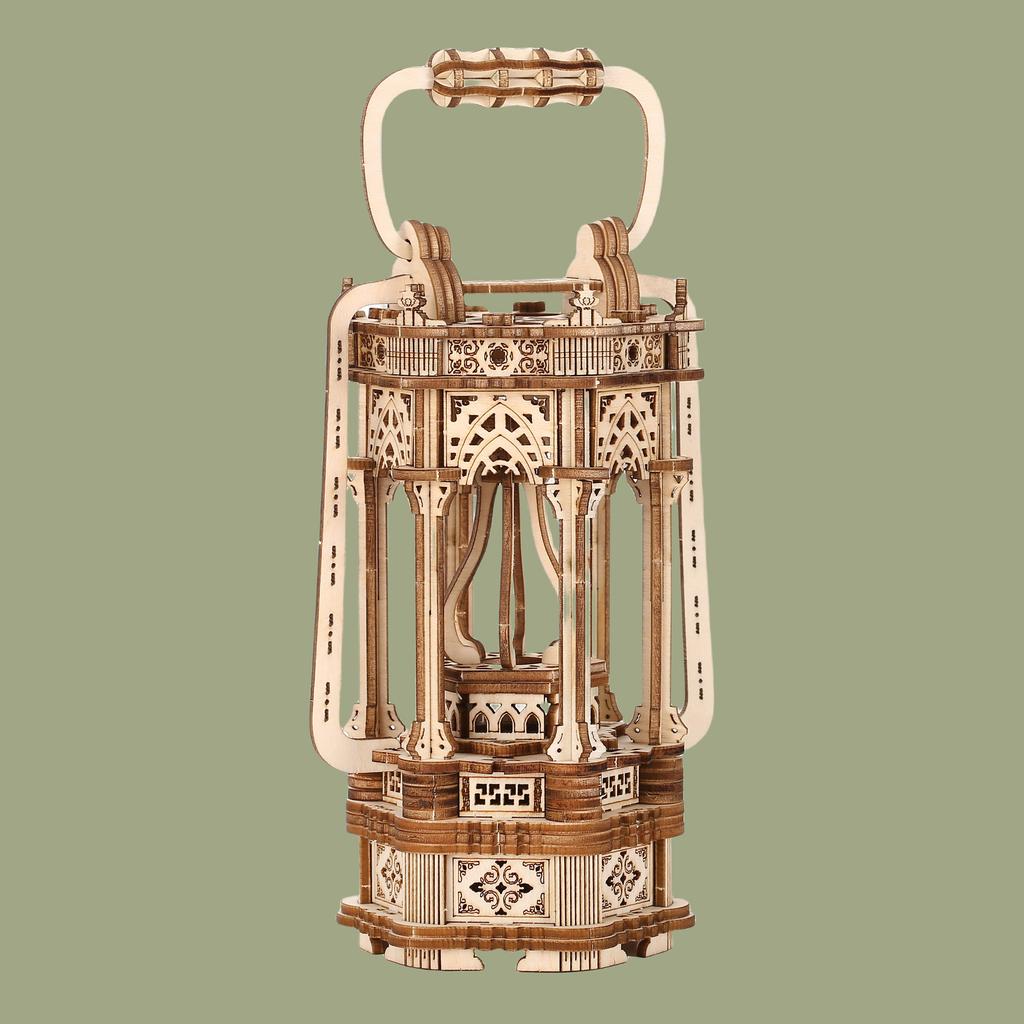 3D Wooden Puzzles for Adults Handmade DIY Crafts Model Kits Rotating Vintage Lantern Hands On Activity Desk Decor Birthday Or Ch