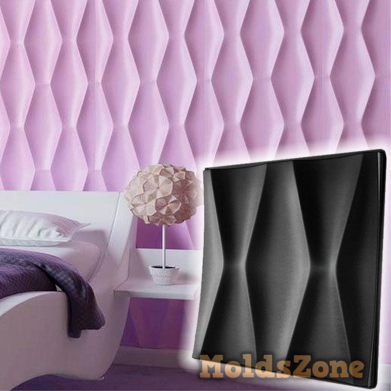 

3D стінова панель Форма для гіпсової, гіпсової або бетонної плитки для декоративних стінових панелей «Талія» чорний