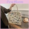 Butterfly Pattern Print Tote Bag For Women Made Of Linen With Magnetic Closure For Daily Commute