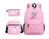3 Piece School Backpack Set for Students Large Capacity Oxford Cloth Schoolbag with Shoulder Strap and Pencil Case