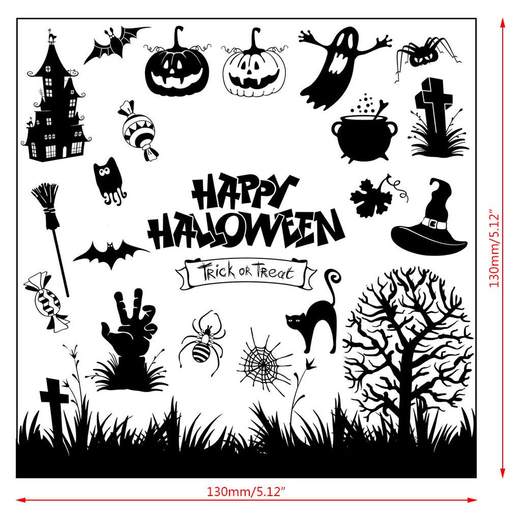 Halloweens Themed Clear Silicones Stamp Background Decoration Clear Stampers Halloweens Theme Pattern Decorative Stmap