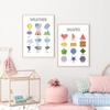Pädagogisches Leinwandbild, Farben, Alphabet, Zahlen, Jahreszeiten, Monate, Tage, Poster, Kinderzimmer, Wanddekoration, Bild für Babyzimmer