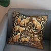 2D Gilt Cats: Elegant Floral Patterned Pillow Pattern Cushion Cover Suitable For Sofa Bedroom Car Pillow Cover