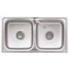 Camping Sink with Double Basin and Faucet Stainless Steel
