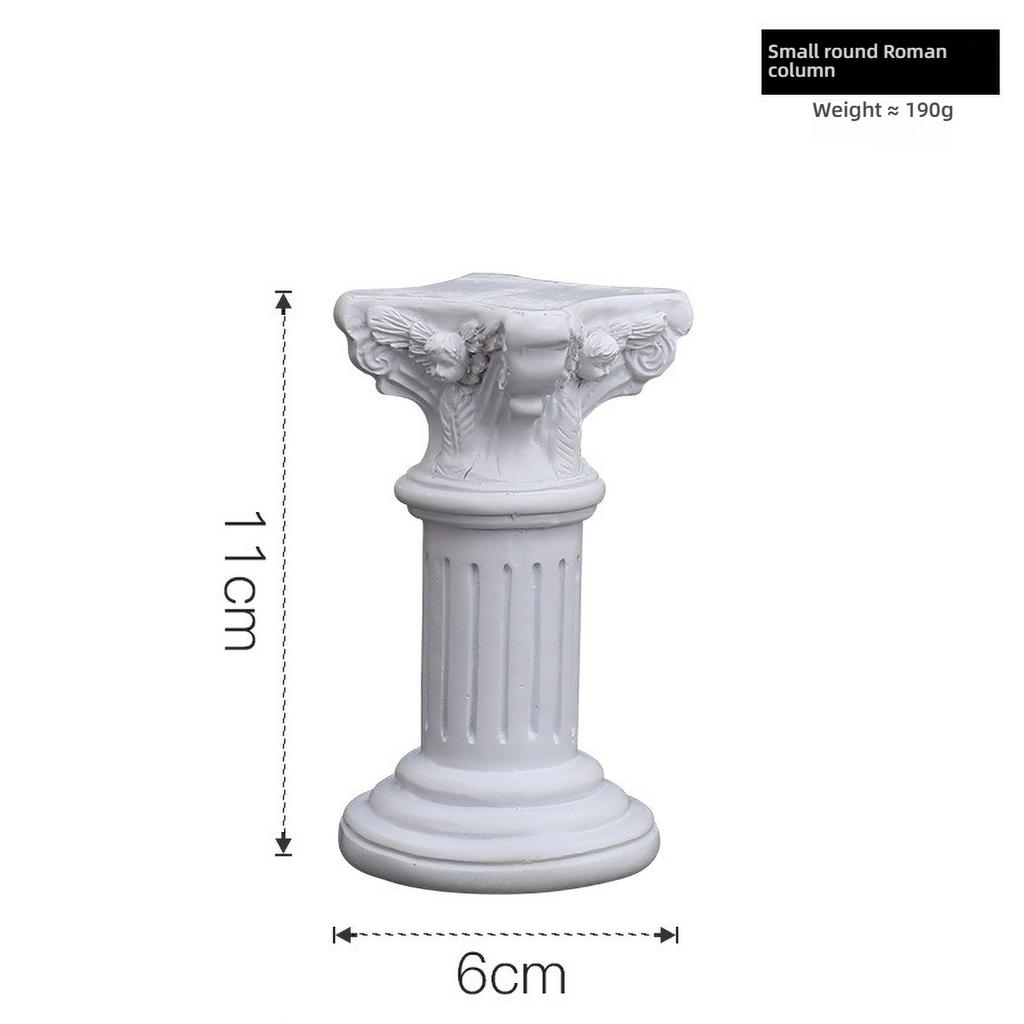 Nordic Roman Column Decor with Angel Wings - Resin Photography Props for Wedding, Vintage Shelf Ornament Minimalist Sculpture