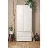 IMAGE7 Wardrobe - 2 Doors + 2 Drawers - Matt White - L80 X H191 X D40 Cm