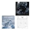 2026 Drachen-Fantasy-Wandkalender Monatsplaner mit 12 detaillierten Drachenillustrationen Spiralbindung Aufhängeloch Heim-Büro-Dekor Geschenk für Drachen