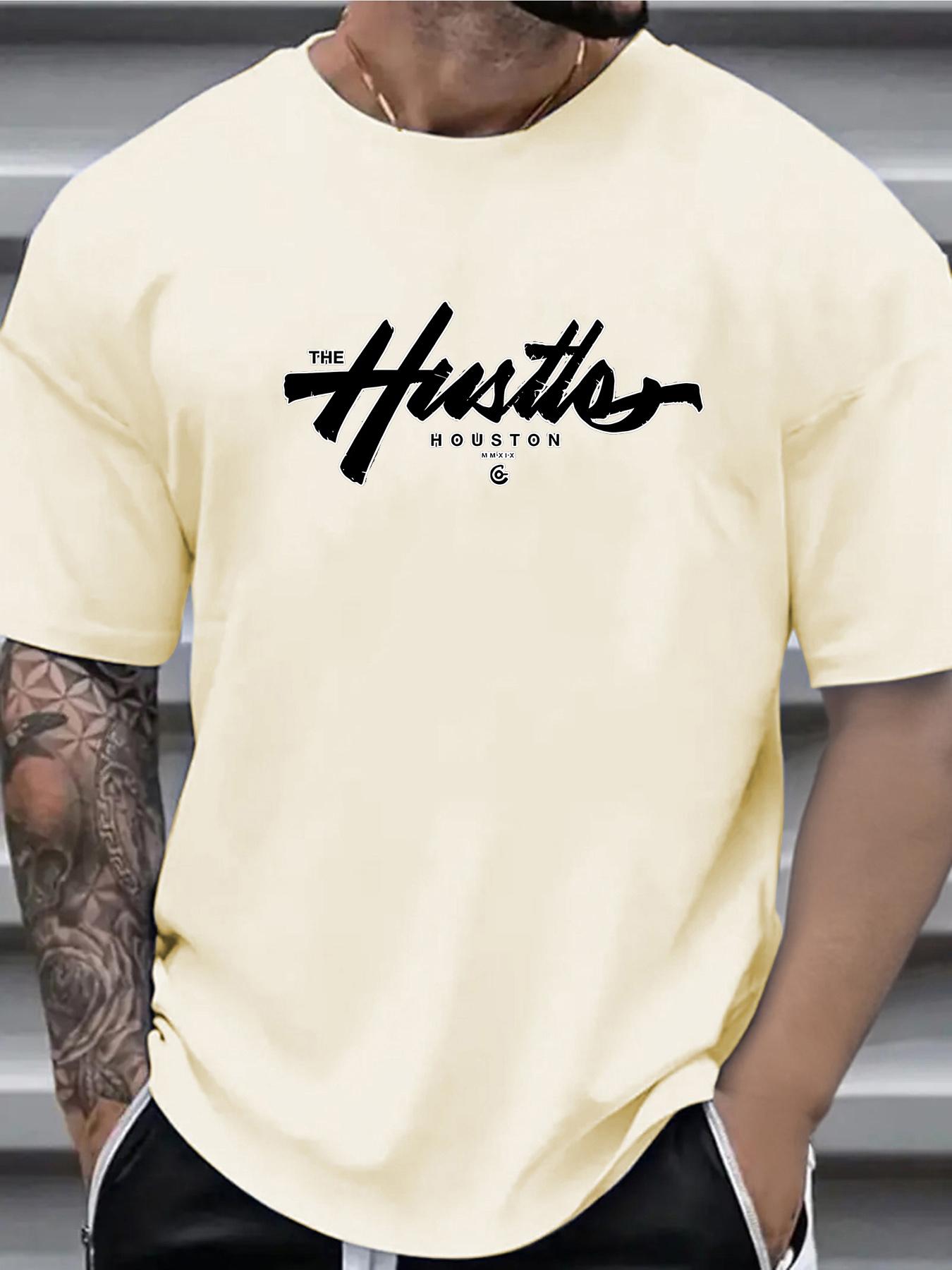 

Мужская летняя модная повседневная футболка свободного кроя из 100 хлопка со спортивным принтом в виде буквы HOUSTON и круглым вырезом с короткими рукавами 4XL