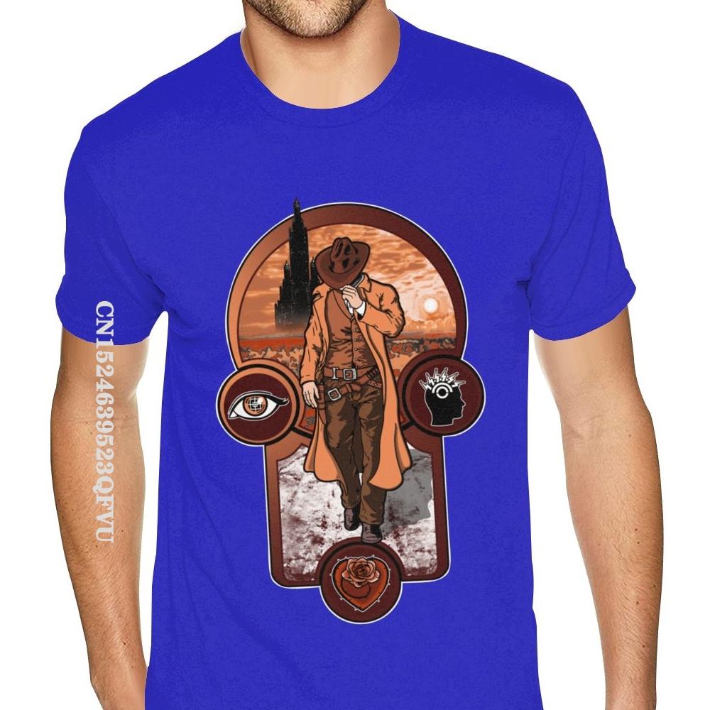 Plain The Gunslinger Creed The Dark Tower Stephen King Tee Shirts Oversized Anime Tshirt Men Cotton Men Plus Size Black Shirt
