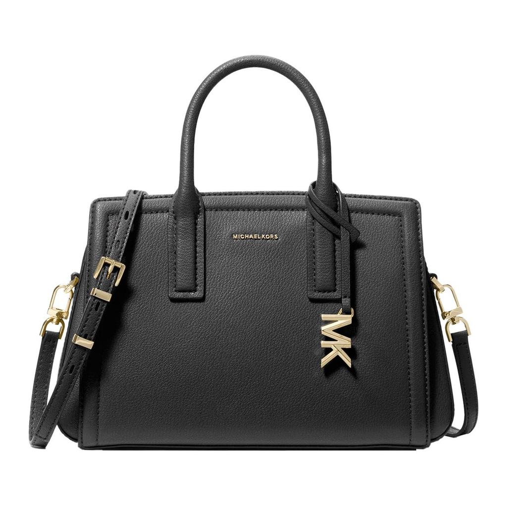 Michael Kors Laila Logo Snap Closure Leather Tote Bag Women tote bags Black 30S5G9IS1L-BLACK