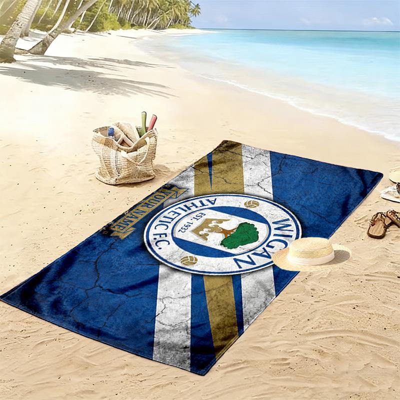 Wigan Athletic F.C Print Beach Towel, Large Soft Quick Dry Towel for Beach Camping Swimming