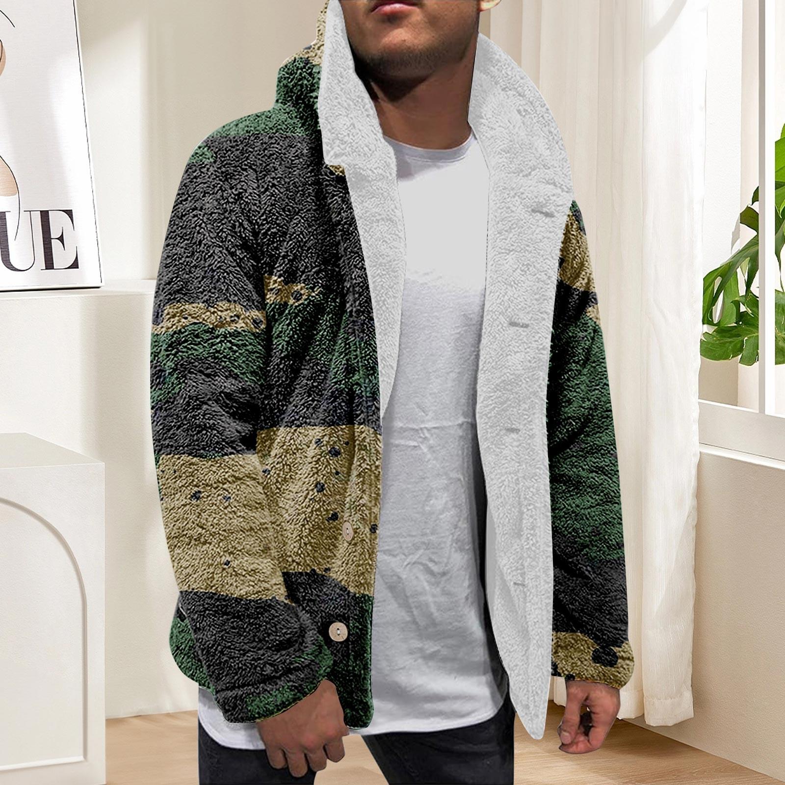 

Мужская зимняя флисовая толстовка с капюшоном на молнии с накладным карманом, повседневная куртка XXXXL зелёный