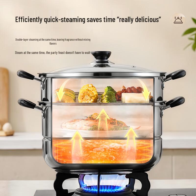 SUPOR Stainless Steel Double Layer Steamer Pot
