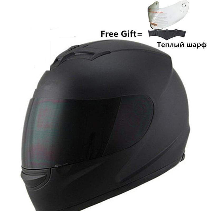 Full Face Motorcycle Helmet with Dual Shield Removable Washable Neck Warmer And Extra Lens ABS PC Material Safety In M L XL XXL