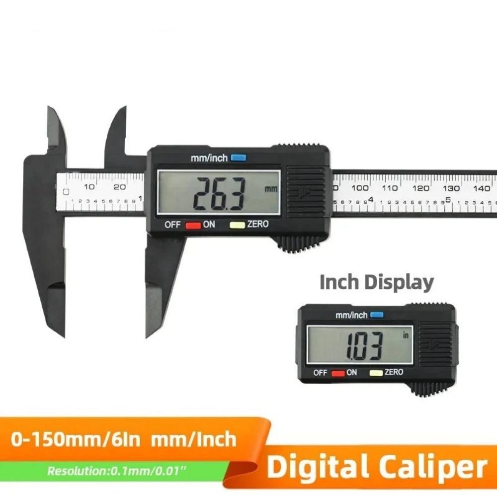 Digital Vernier Caliper 111mm Electronic Measuring Tool Carbon Fiber Ruler for Student Classroom Home Office Precision Gauge