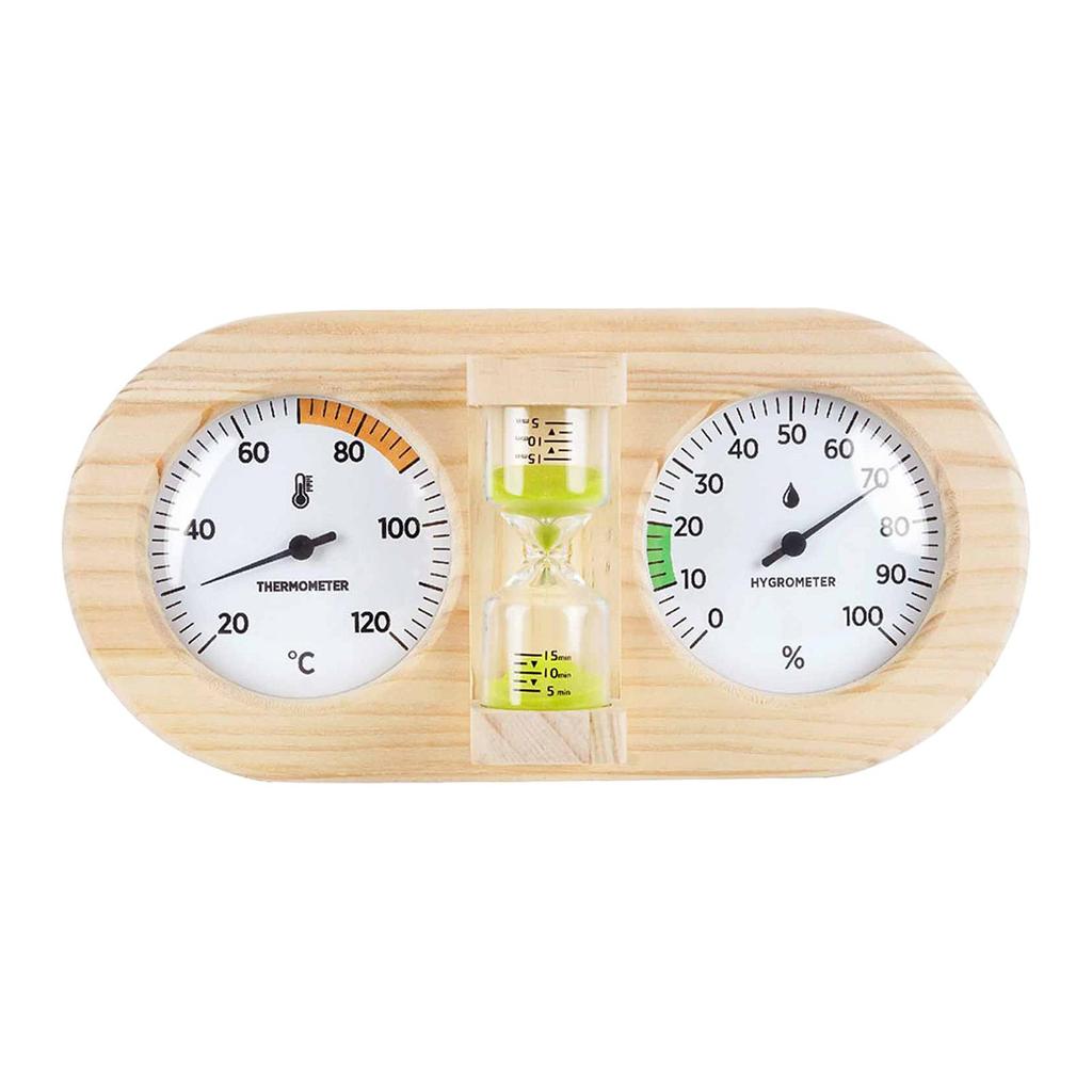 Sauna Thermometer Hygrometer and Timer Temperature Humidity Gauge Equipment Household Easy Read 3 in 1 for Home Hotel Indoor